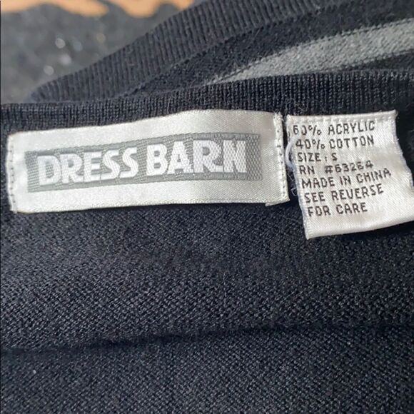 Dress Barn Black Gray & White Striped Cardigan | Women’s S | Button-Front Knit - Picture 4 of 4